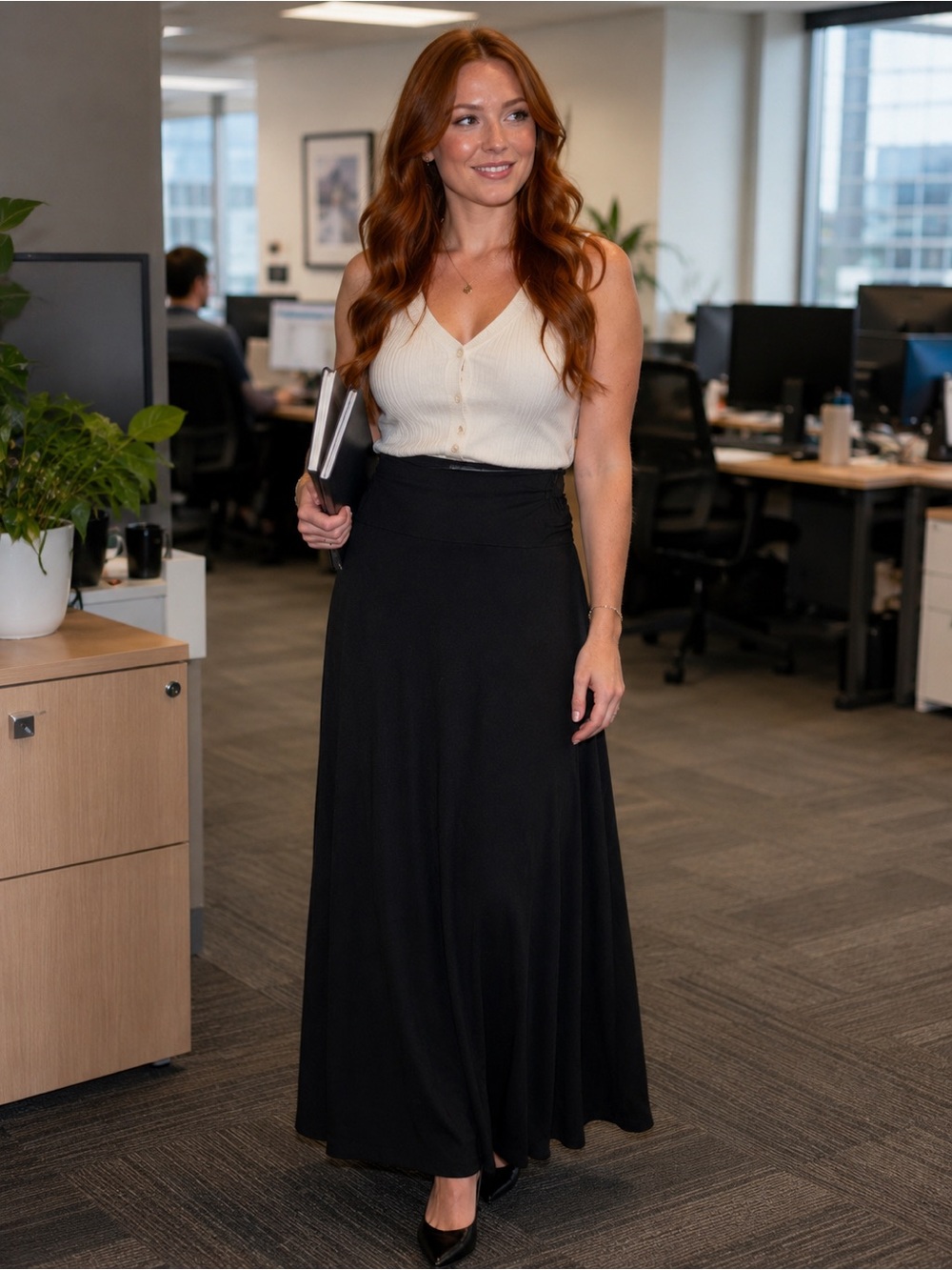 Zenana Outfitters Black High-Waist Maxi Skirt